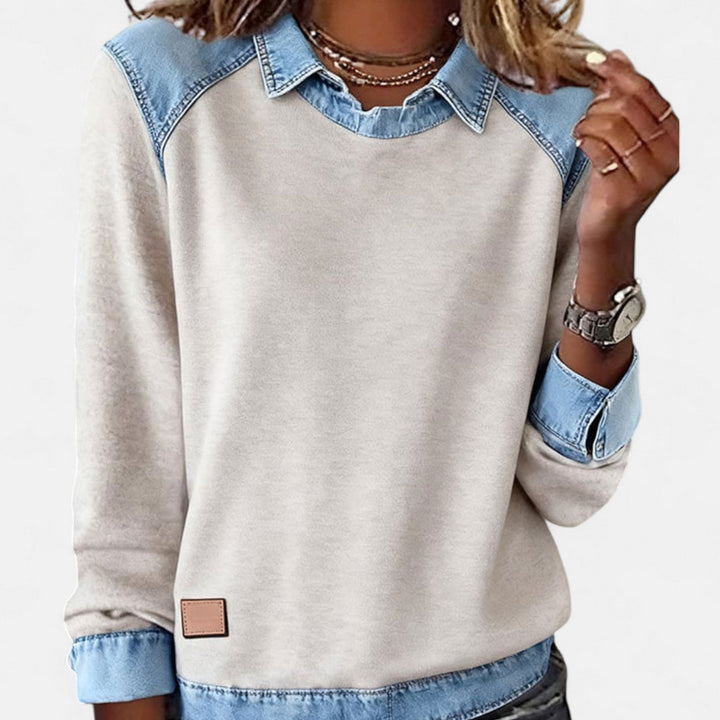Women's Sweater | Shirt-Style Collar Detail
