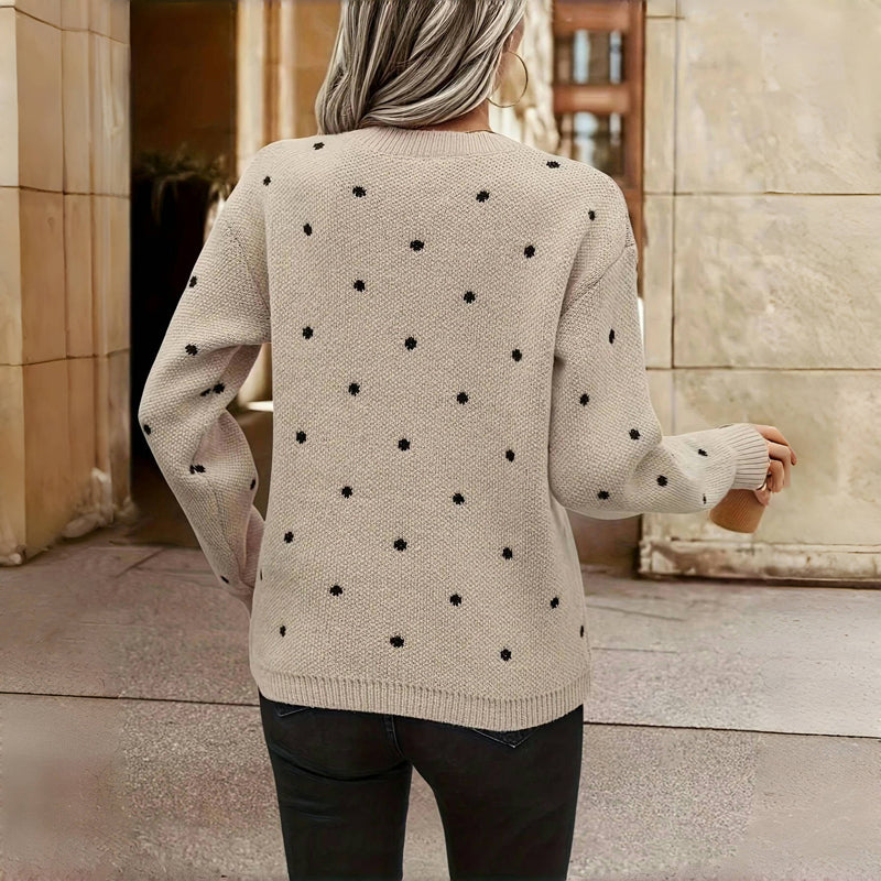Women's Sweater | Round Neck Dotted Pattern