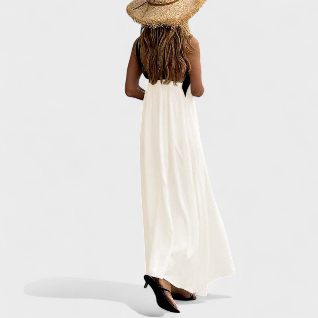 Women's Sleeveless Maxi Dress with Crossed Straps
