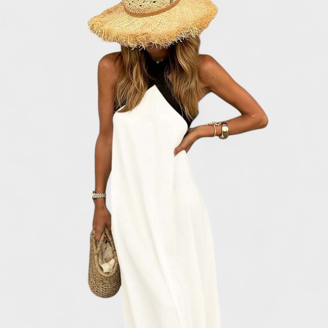 Women's Sleeveless Maxi Dress with Crossed Straps