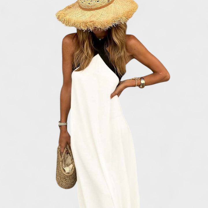 Women's Sleeveless Maxi Dress with Crossed Straps