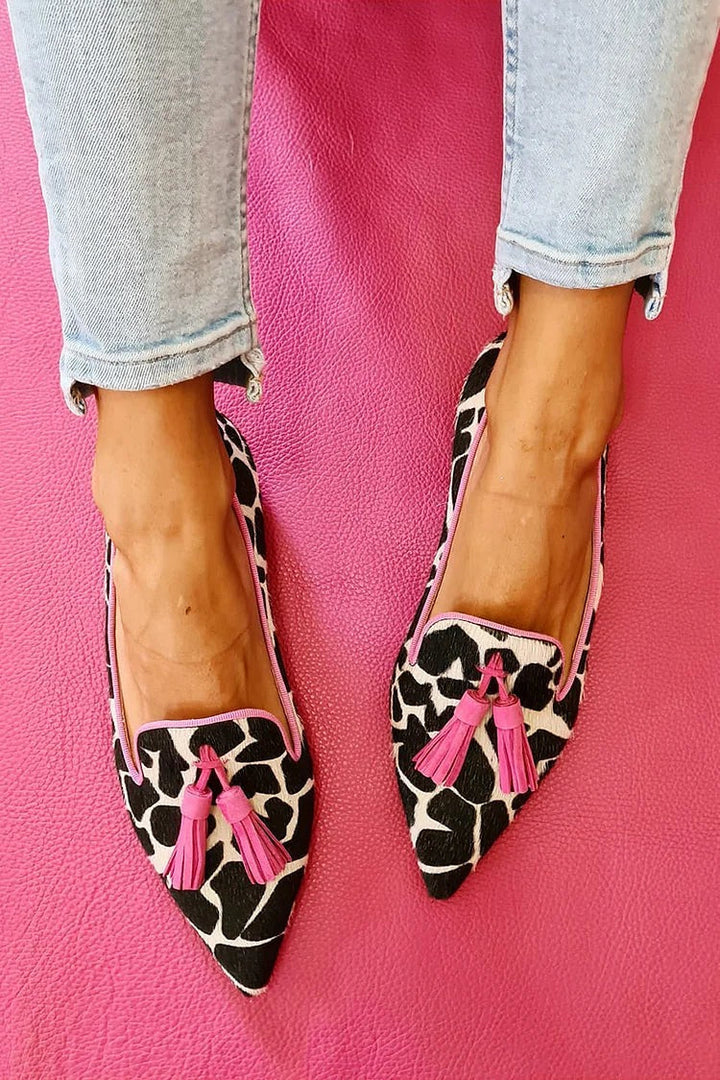 Loafers for Women | Patterned Tassel Front
