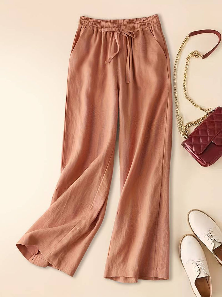 Women's Wide Leg Pants with Drawstring Waist Pull-On