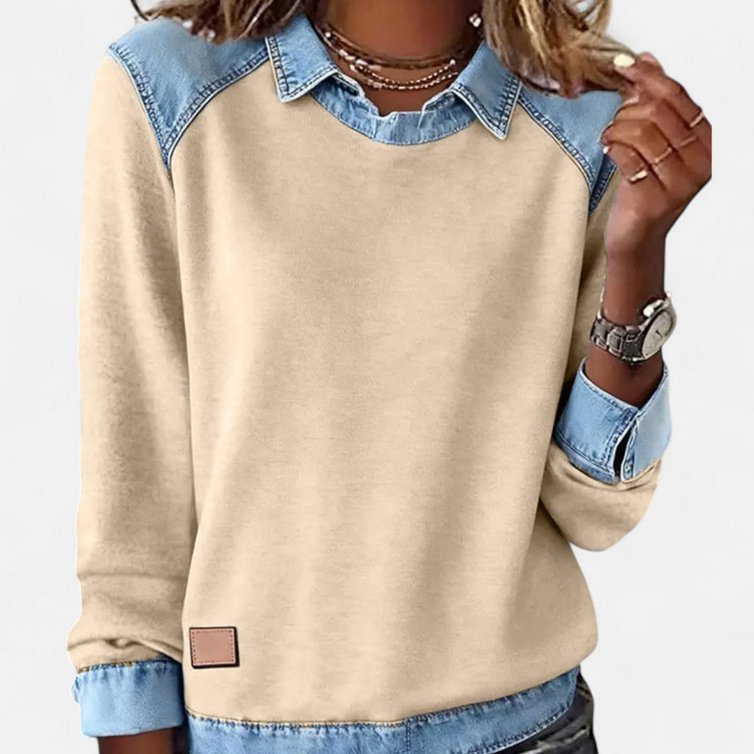 Women's Sweater | Shirt-Style Collar Detail