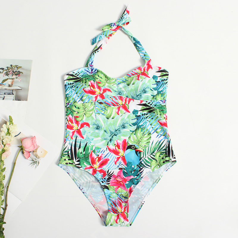 Women's Swimwear One-Piece with Cute Tropical Pattern StylebySassy