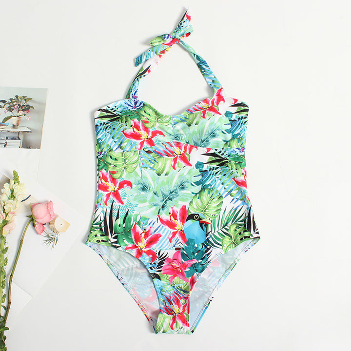 Women's Swimwear One-Piece with Cute Tropical Pattern StylebySassy