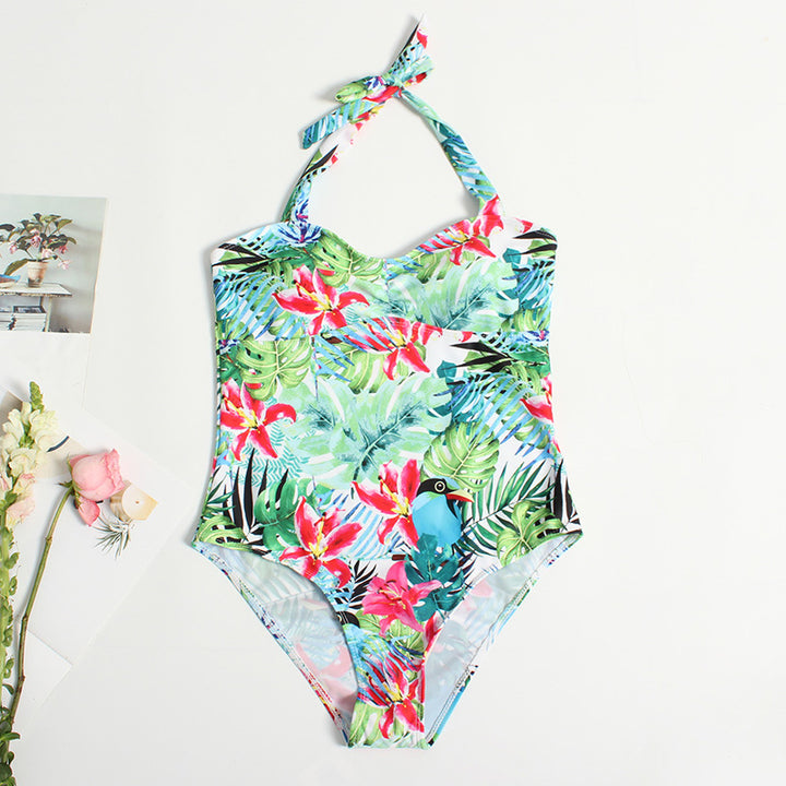 Women's Swimwear One-Piece with Cute Tropical Pattern StylebySassy