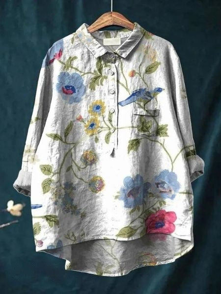 Women’s Blouse | Floral Pattern Button-Up