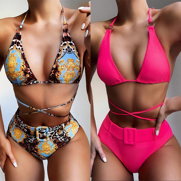 Women's triangle bikini with sophisticated wrap band and elegant design StylebySassy
