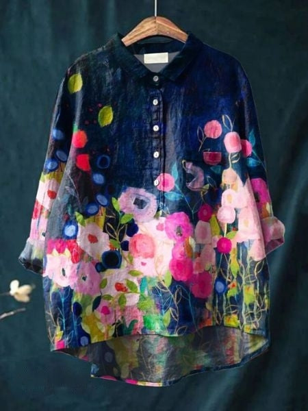 Women’s Blouse | Floral Pattern Button-Up