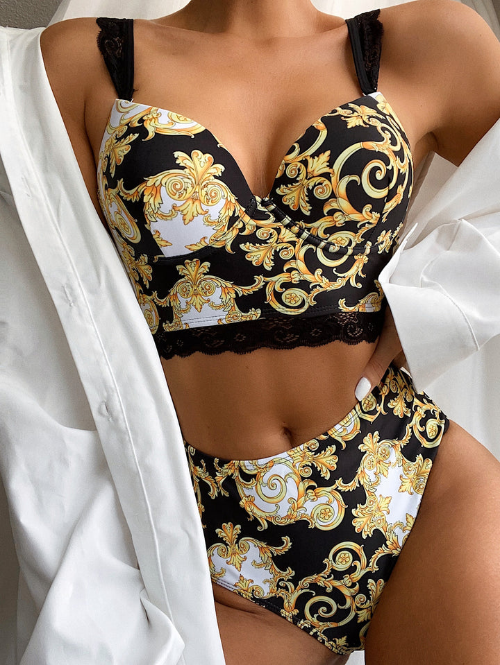 Women Push-Up Bikini with embellished straps StylebySassy