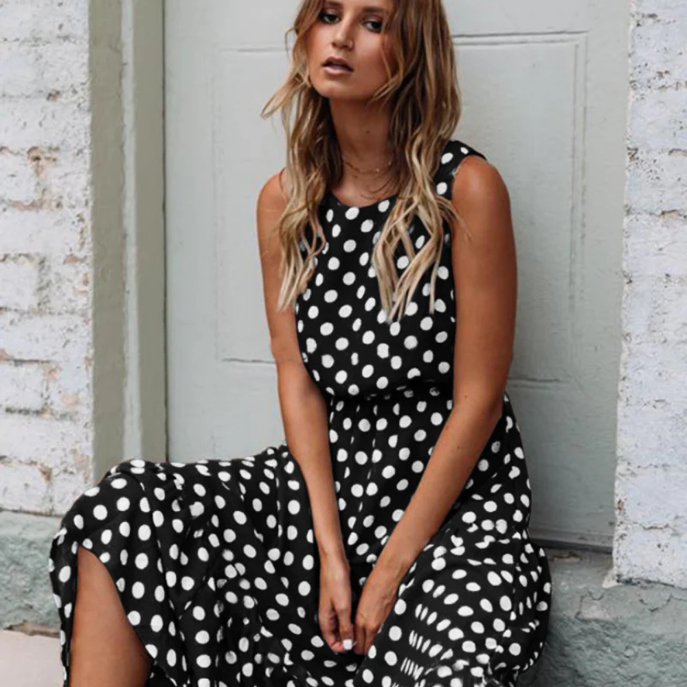 StylebySassy | Elegant summer dress with polka dots