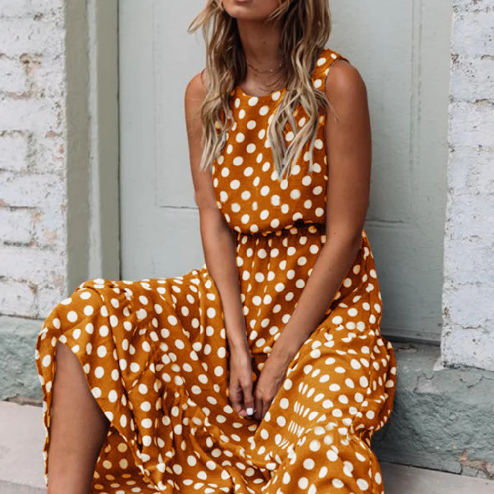 StylebySassy | Elegant summer dress with polka dots