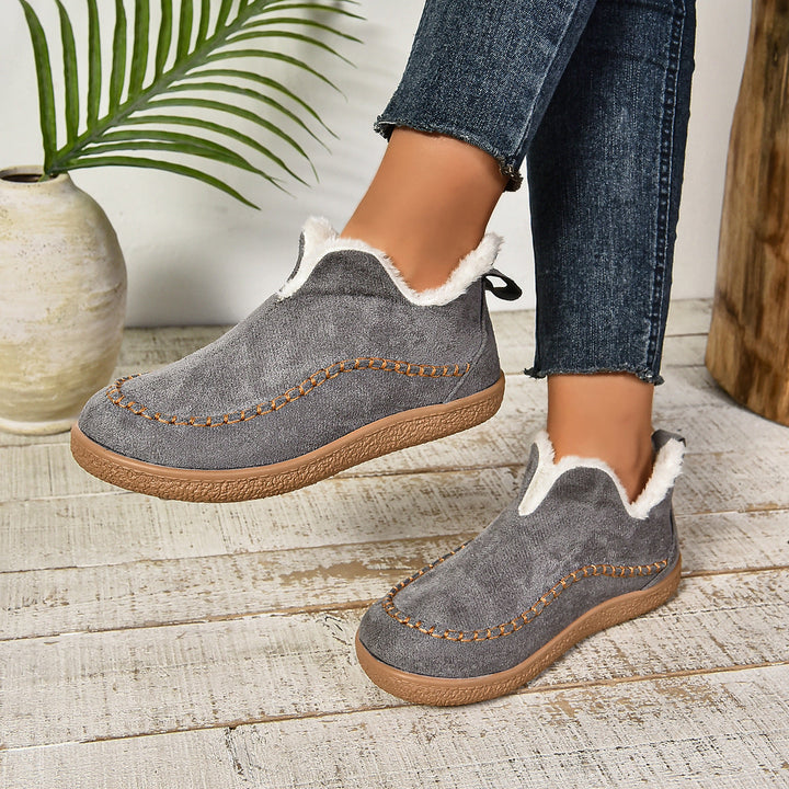 Women's Slip On Ankle Boots with Rounded Toe