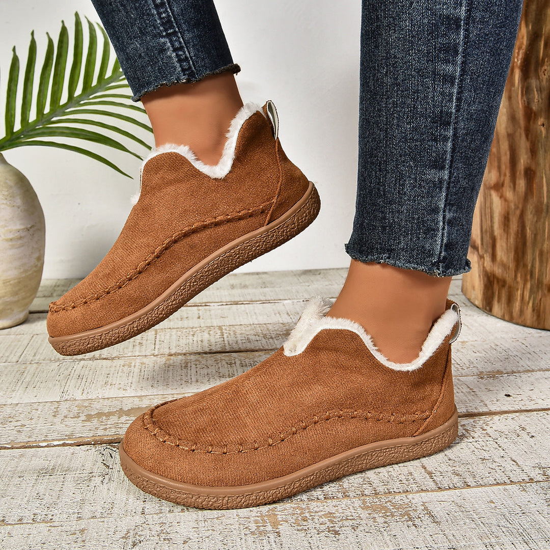 Women's Slip On Ankle Boots with Rounded Toe