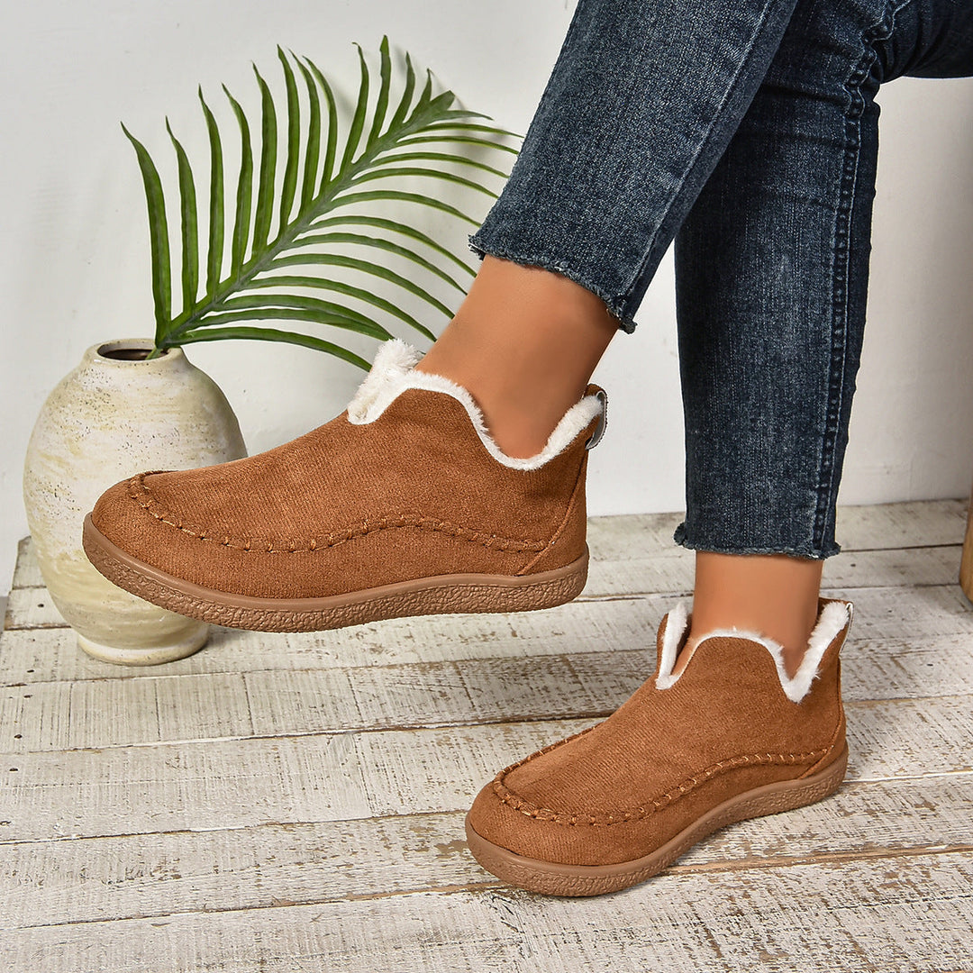 Women's Slip On Ankle Boots with Rounded Toe