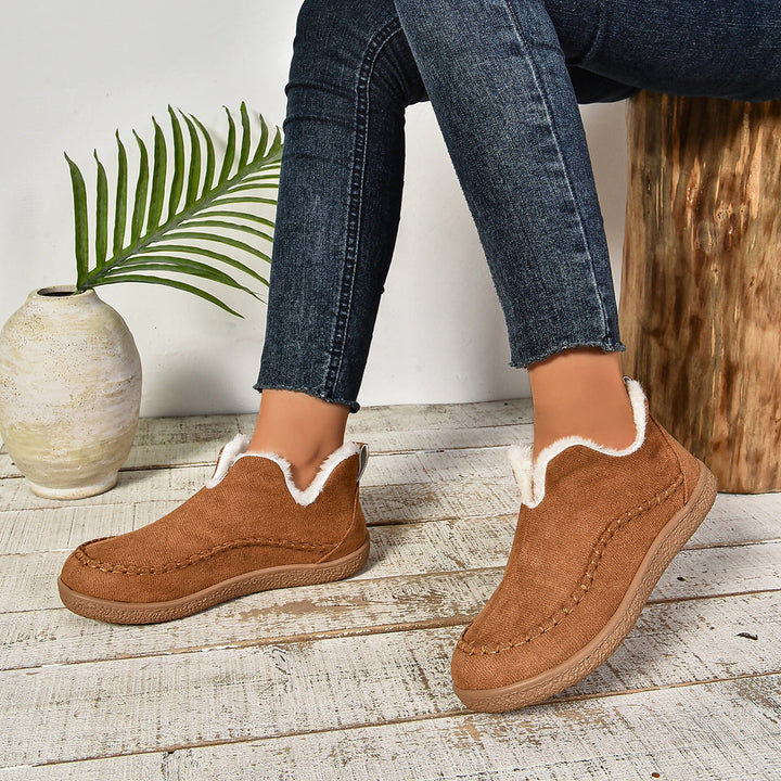 Women's Slip On Ankle Boots with Rounded Toe