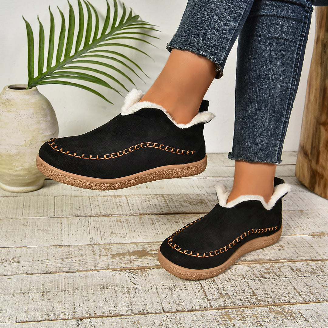 Women's Slip On Ankle Boots with Rounded Toe