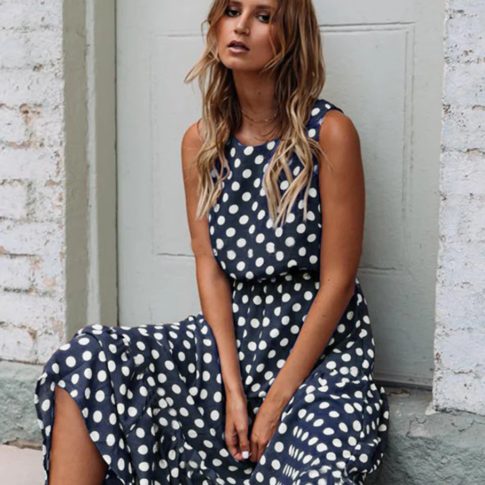 StylebySassy | Elegant summer dress with polka dots