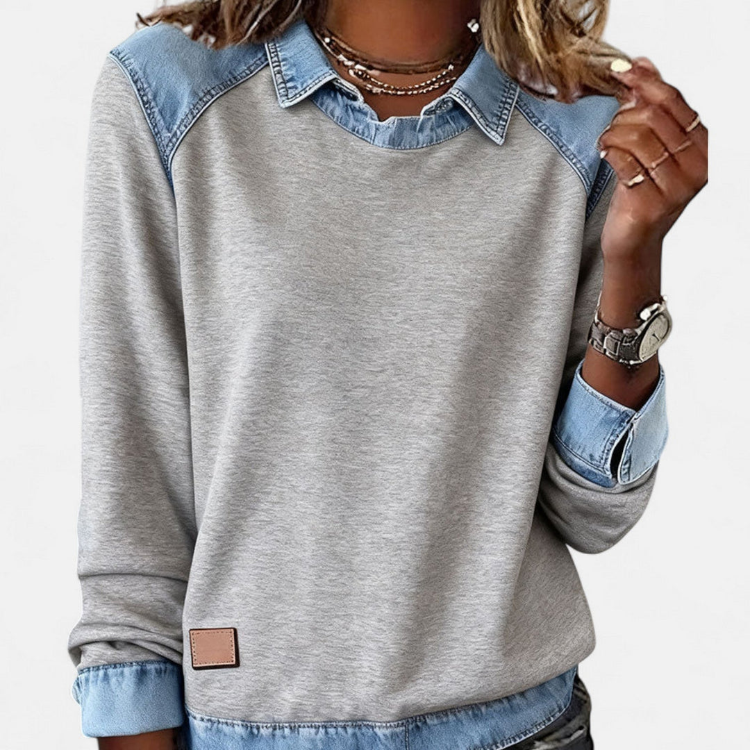 Women's Sweater | Shirt-Style Collar Detail