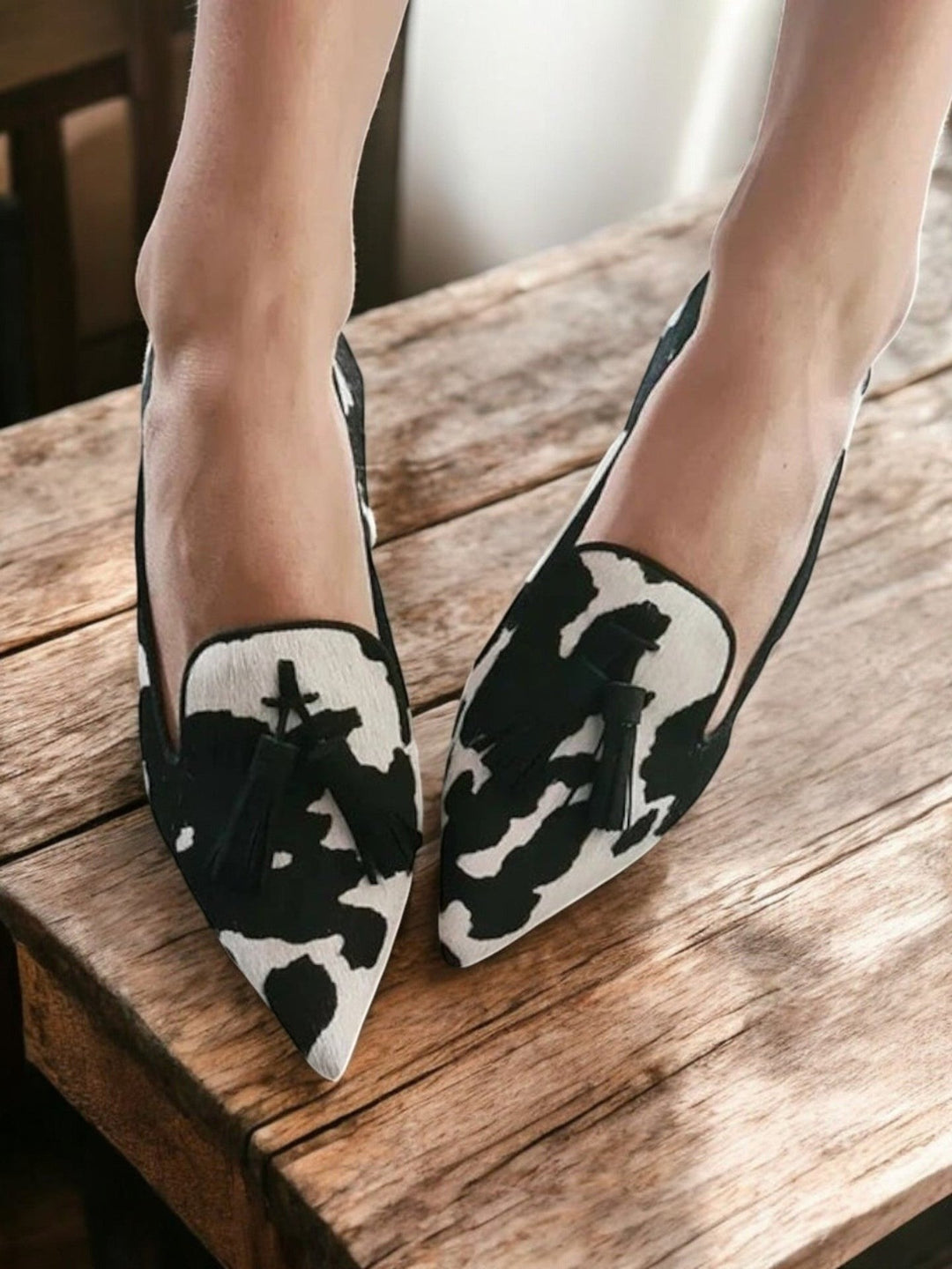 Loafers for Women | Patterned Tassel Front