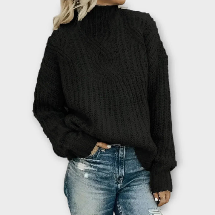 Women's Sweater | Textured High Neck Long Sleeve