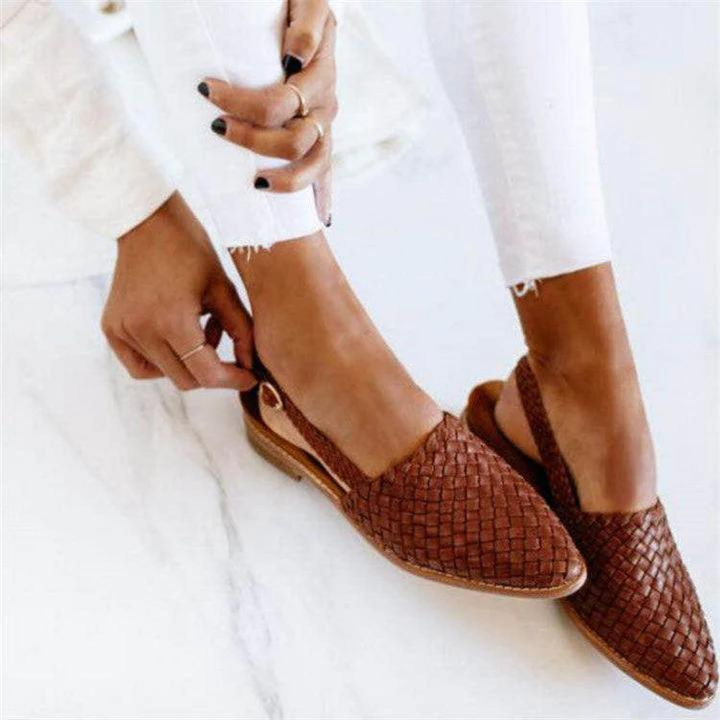 Women's Woven Flat Mules and Slingback Strap