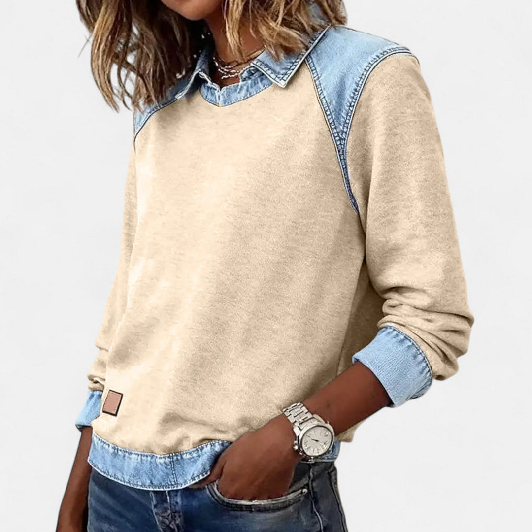 Women's Sweater | Shirt-Style Collar Detail