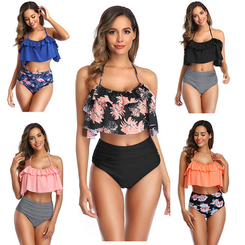 Women's bikini set with ruffle top and high-cut panties StylebySassy