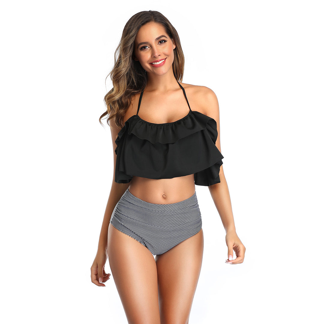 Women's bikini set with ruffle top and high-cut panties StylebySassy