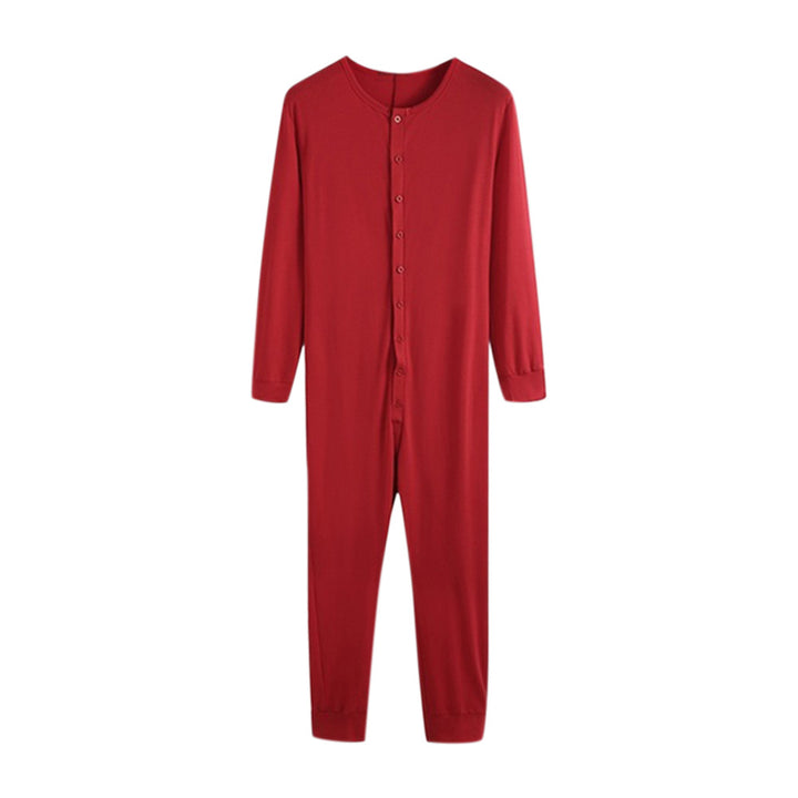 Unisex one-piece long sleeve pajama with continuous button placket and elastic cuffs StylebySassy