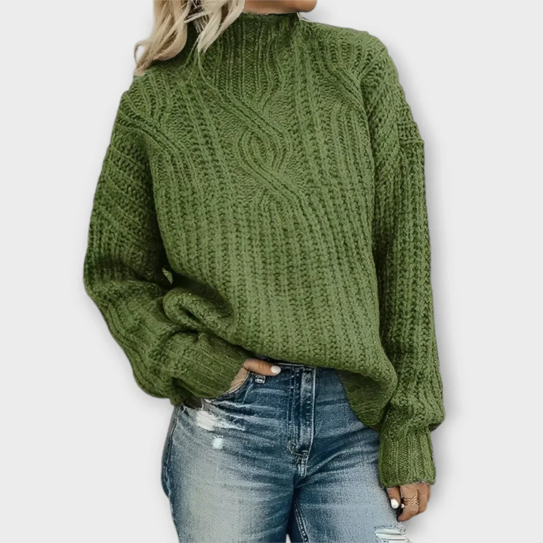 Women's Sweater | Textured High Neck Long Sleeve