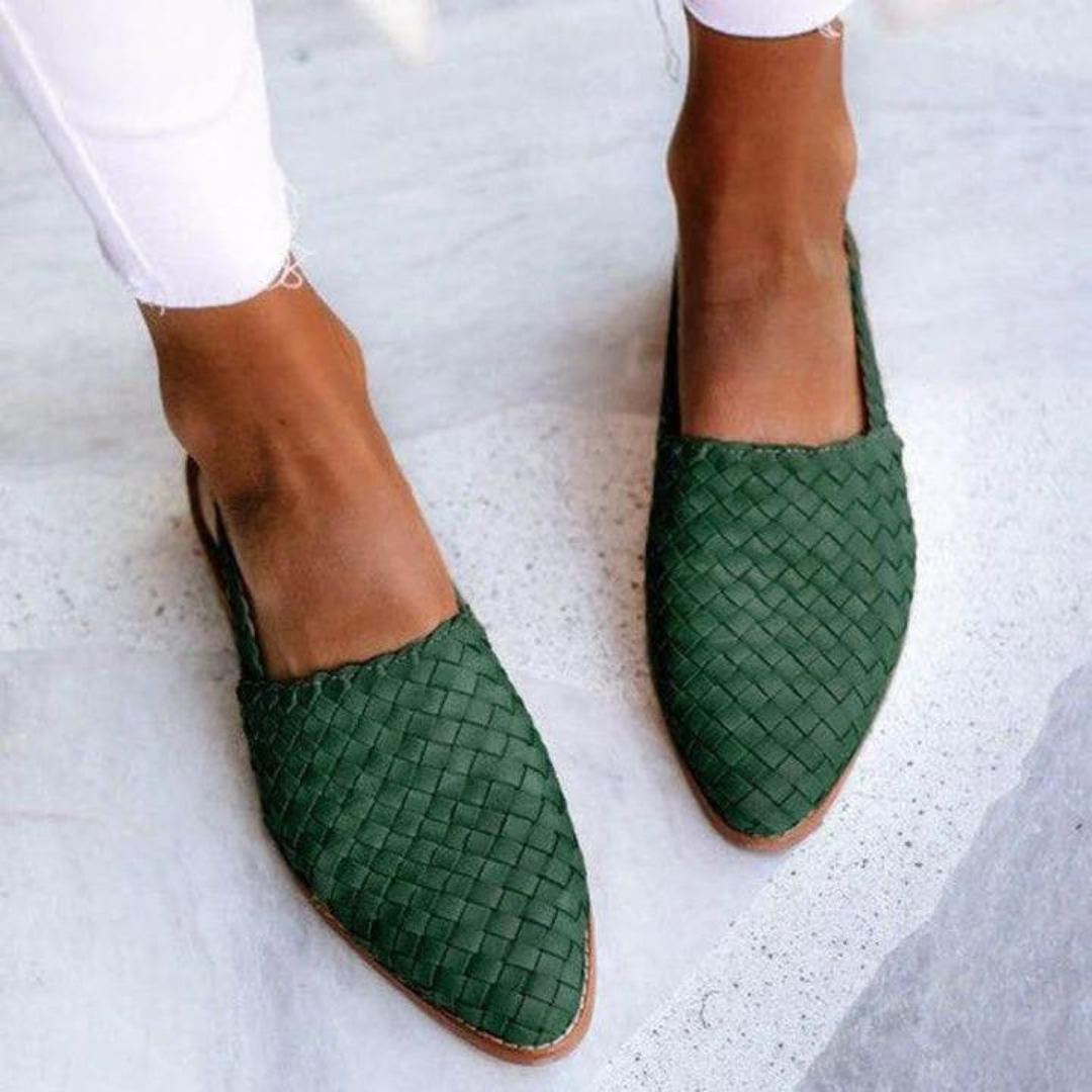 Women's Woven Flat Mules and Slingback Strap