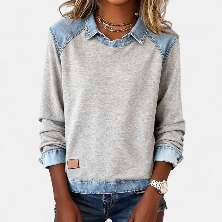 Women's Sweater | Shirt-Style Collar Detail