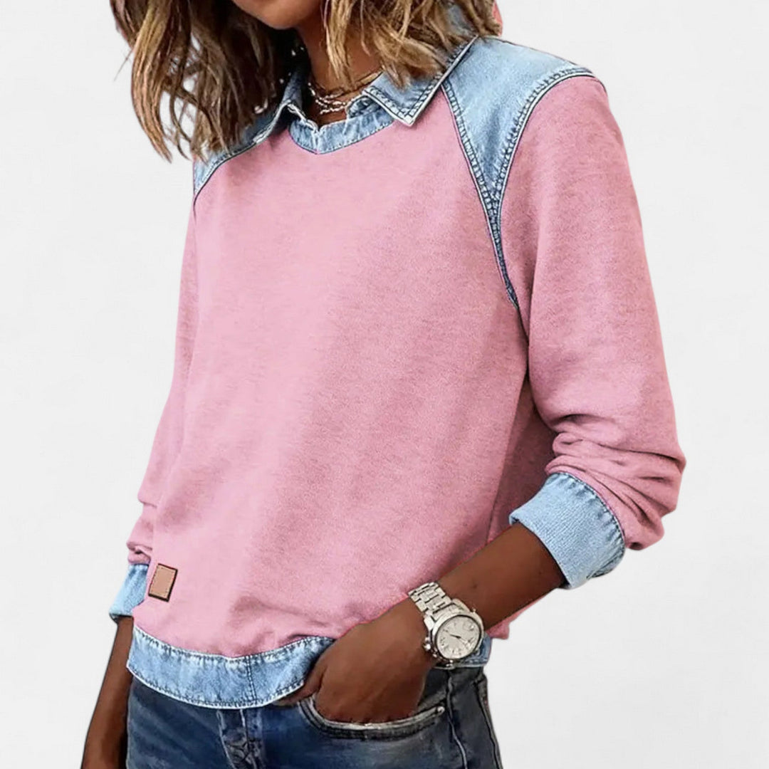 Women's Sweater | Shirt-Style Collar Detail