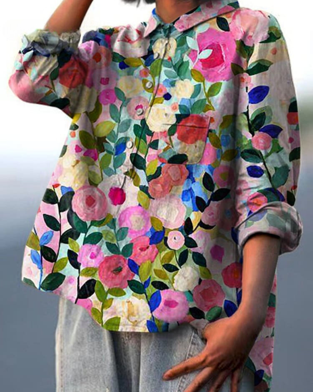 Women’s Blouse | Floral Pattern Button-Up