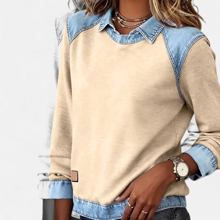 Women's Sweater | Shirt-Style Collar Detail