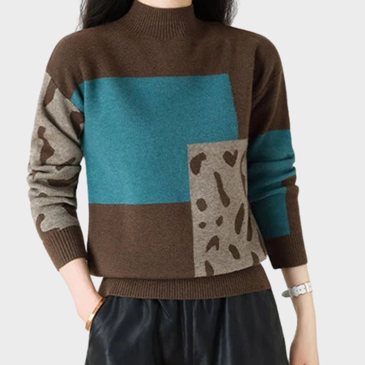 Women’s Sweater | Color Block Multi-Panel Style