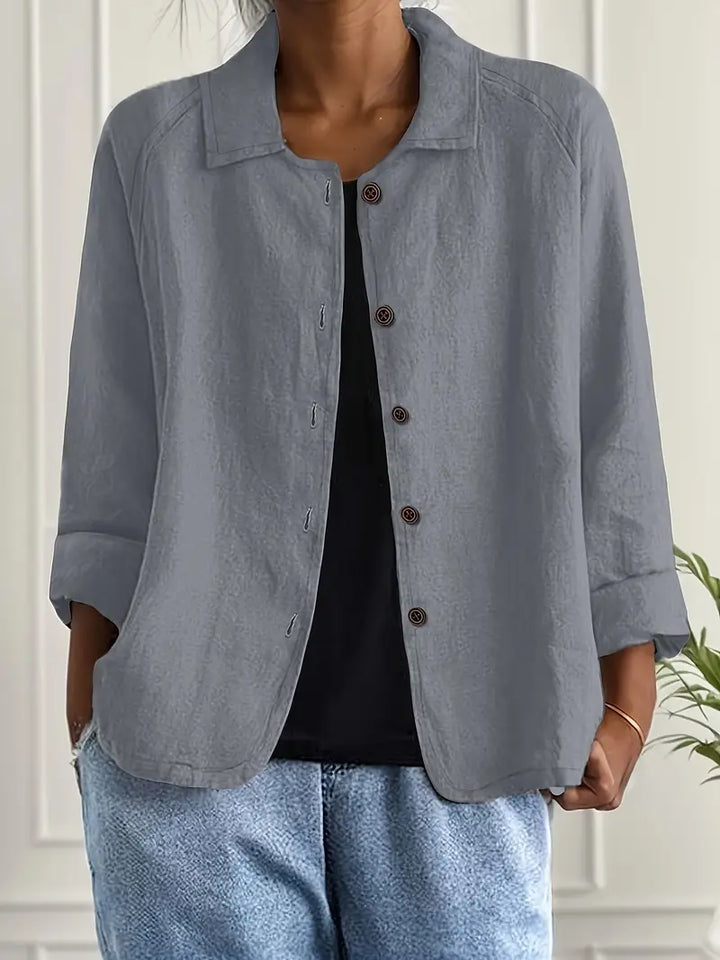 Women’s Blouse | Open Collar Button-Front