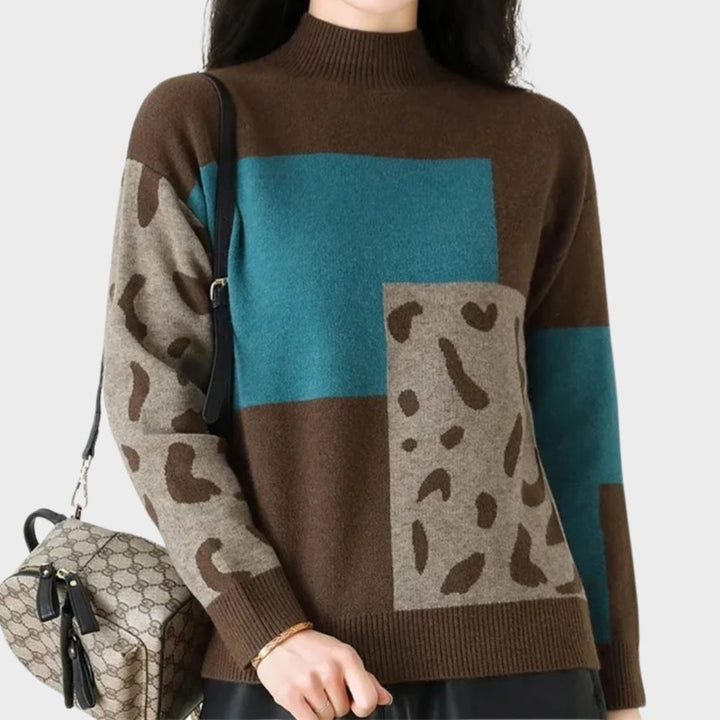 Women’s Sweater | Color Block Multi-Panel Style
