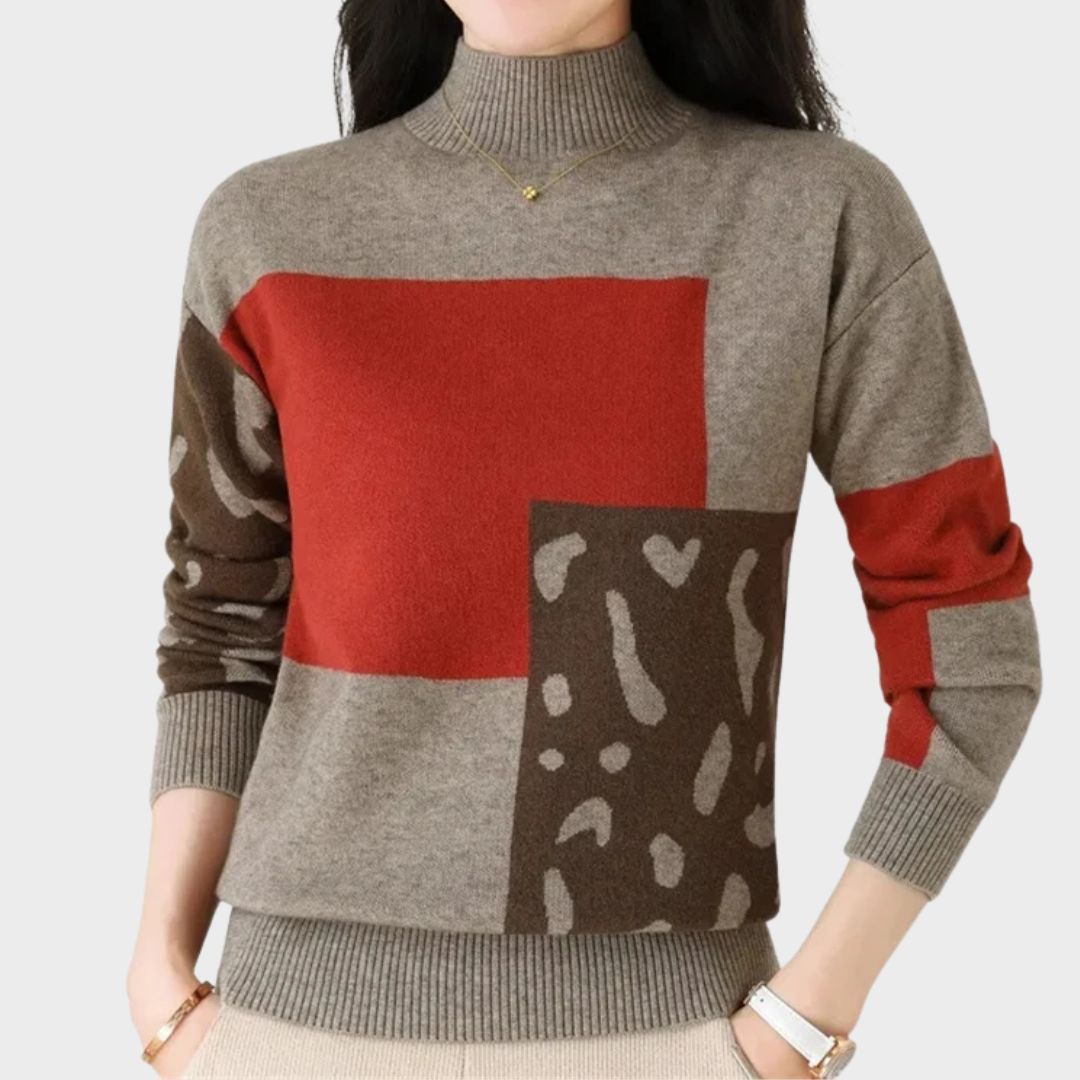Women’s Sweater | Color Block Multi-Panel Style