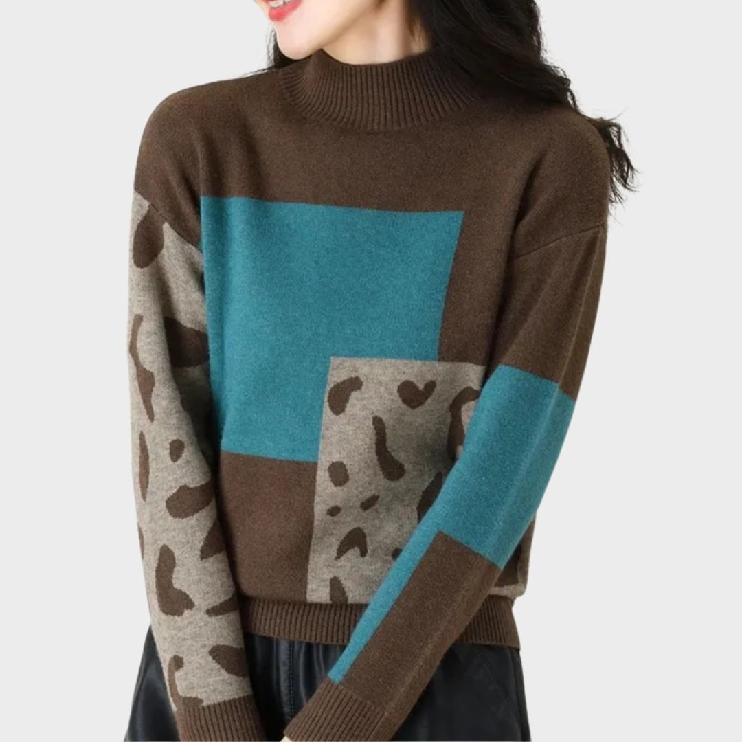 Women’s Sweater | Color Block Multi-Panel Style