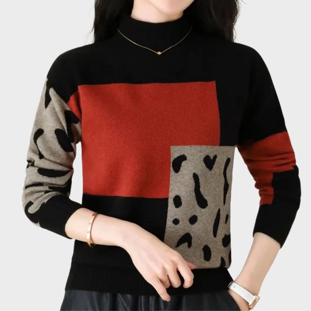 Women’s Sweater | Color Block Multi-Panel Style