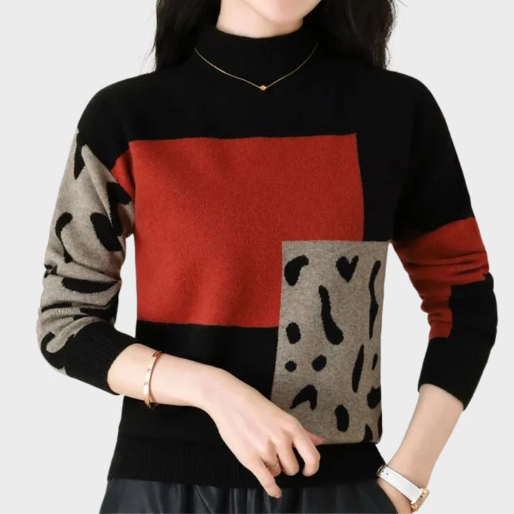 Women’s Sweater | Color Block Multi-Panel Style