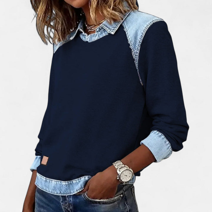 Women's Sweater | Shirt-Style Collar Detail