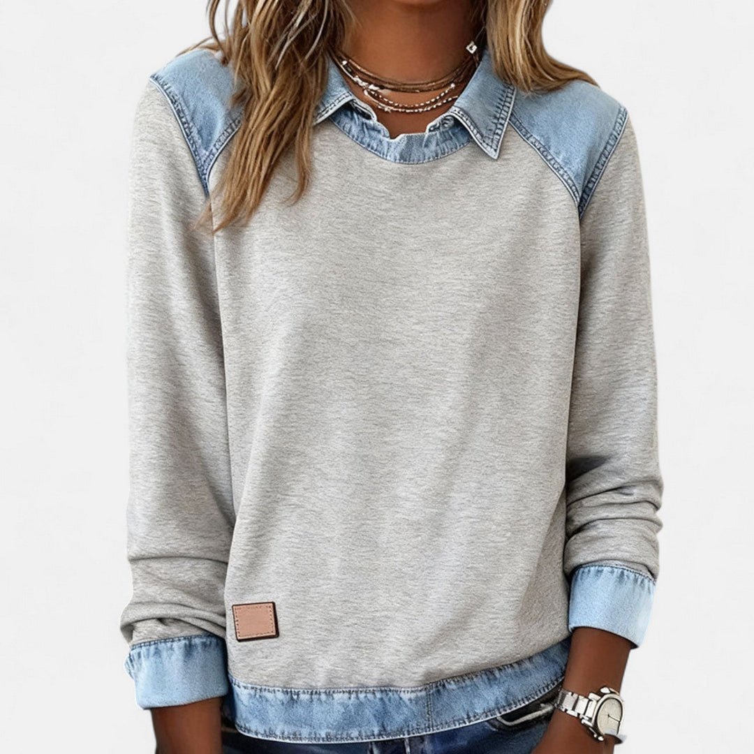 Women's Sweater | Shirt-Style Collar Detail
