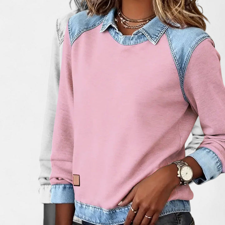 Women's Sweater | Shirt-Style Collar Detail