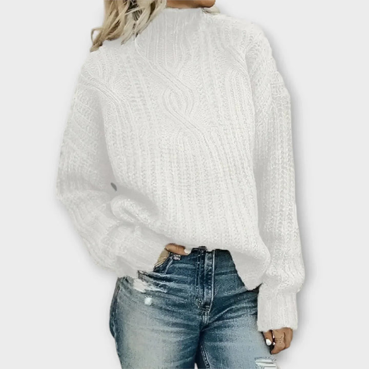 Women's Sweater | Textured High Neck Long Sleeve