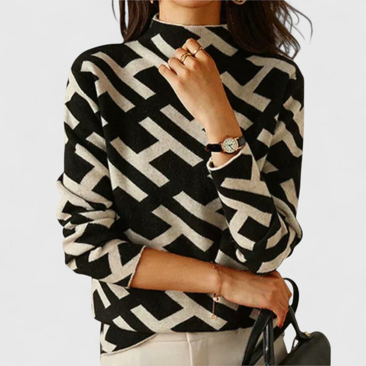 Women's Sweater | Relaxed Fit Geometric Pattern