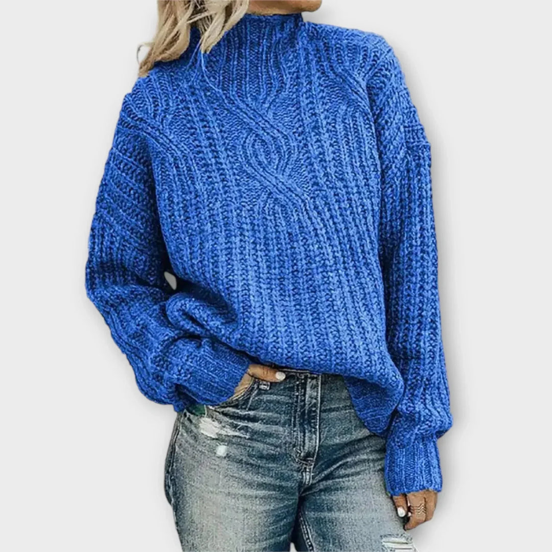 Women's Sweater | Textured High Neck Long Sleeve